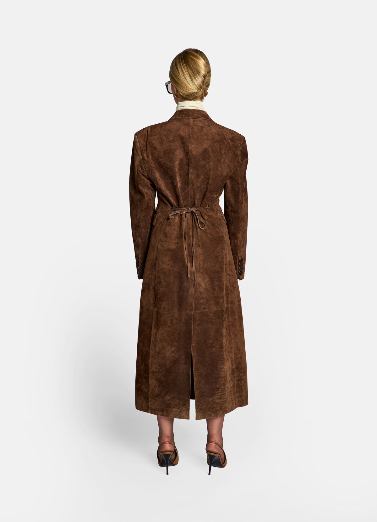 Brown Suede Hourglass Coat