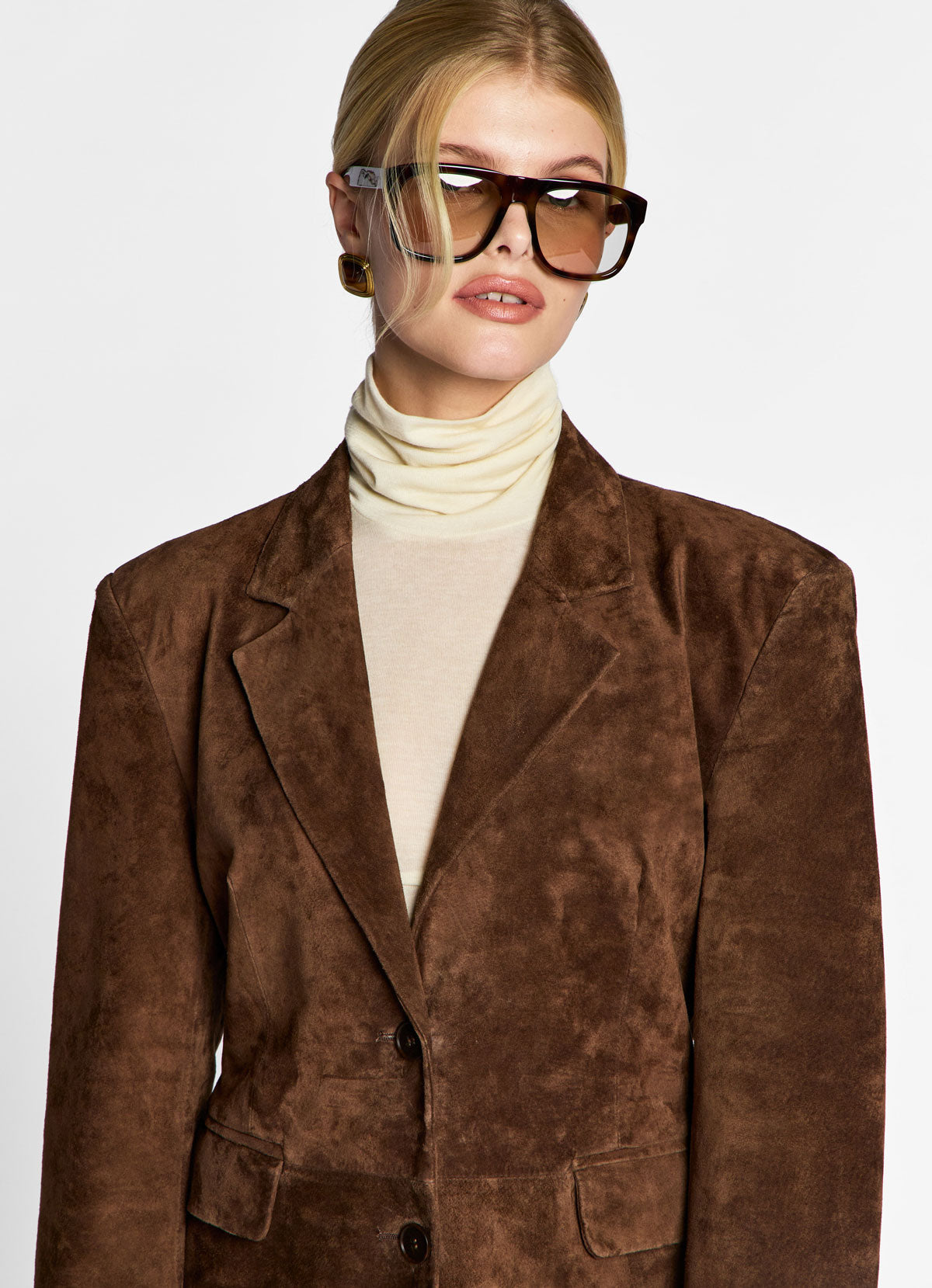 Brown Suede Hourglass Coat