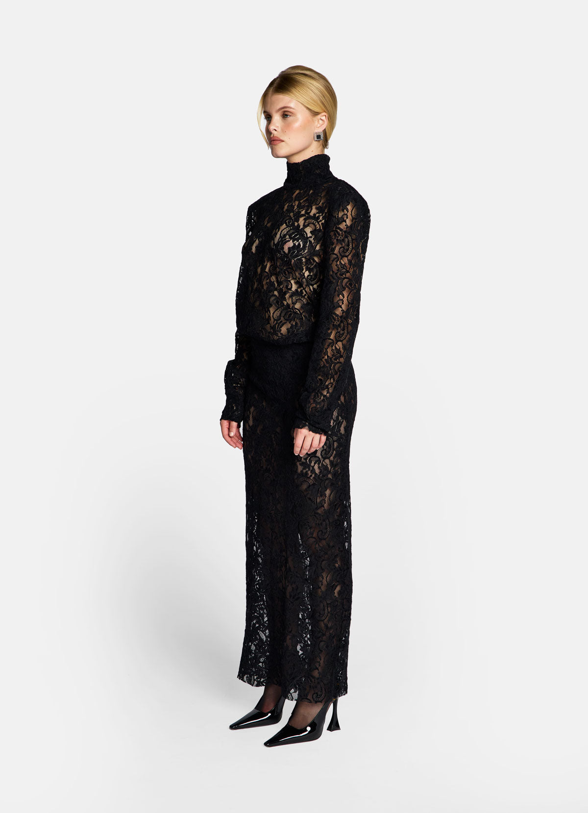 Black Lace Maxi Skirt
