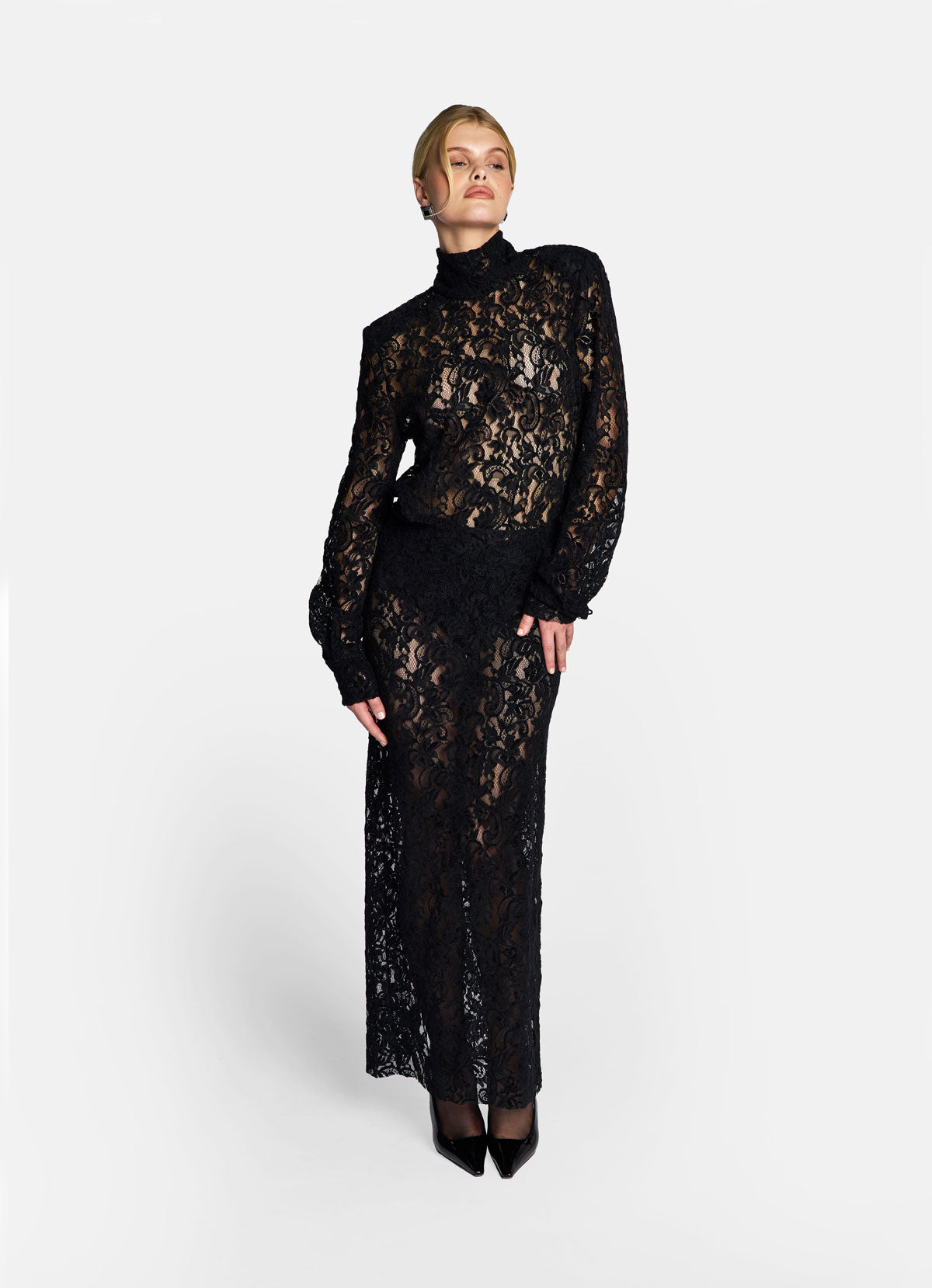 Black Lace Maxi Skirt