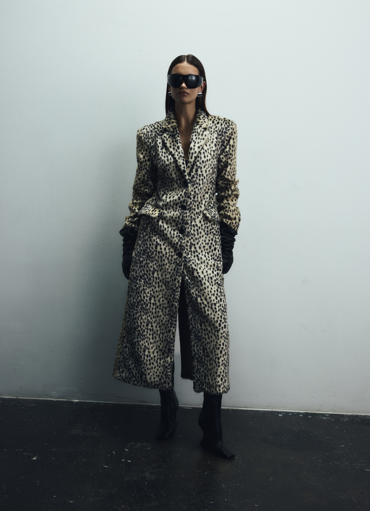Dalmatian Faux Pony Hair Trench Coat