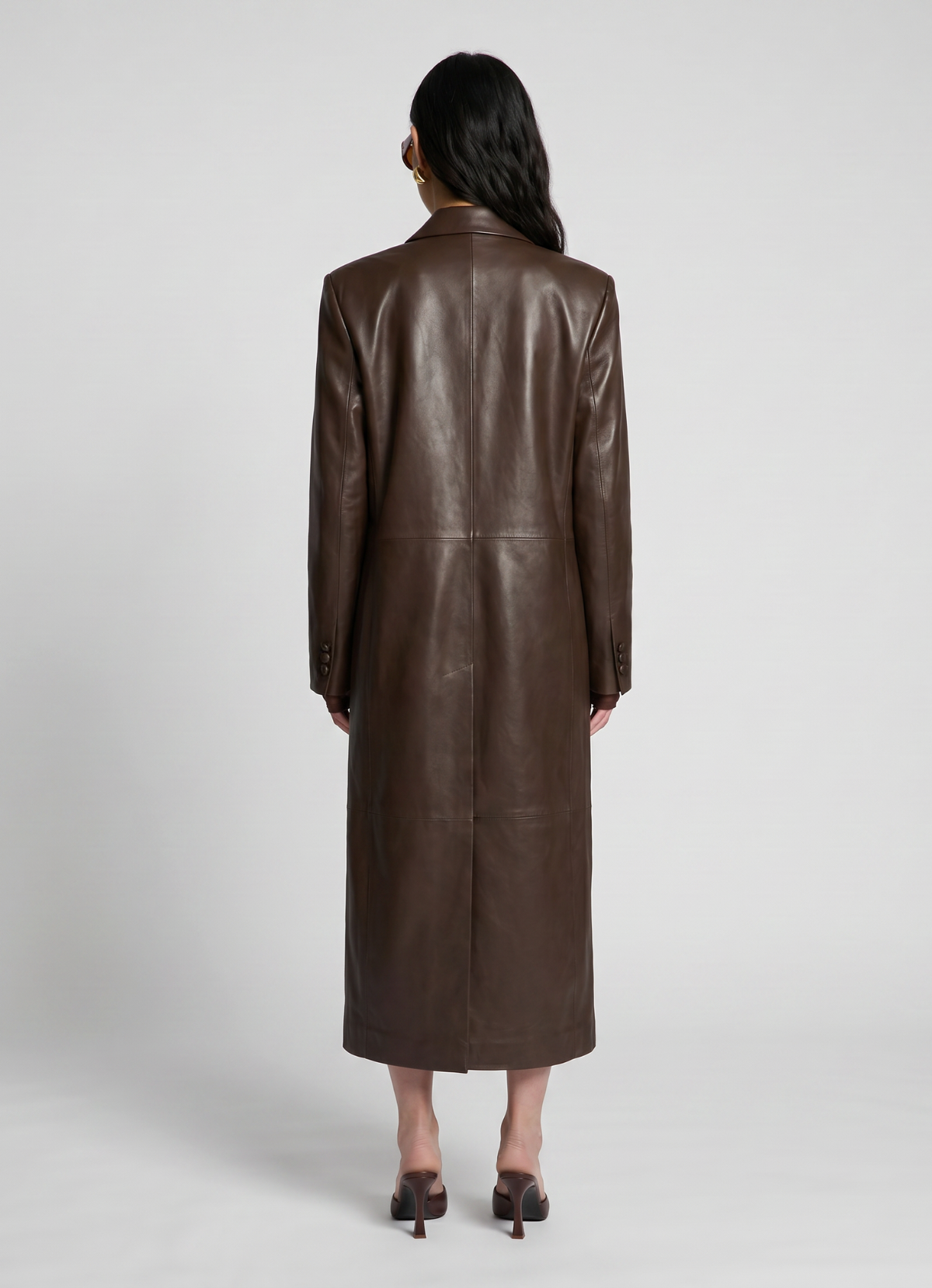 Brown Leather Trench Coat