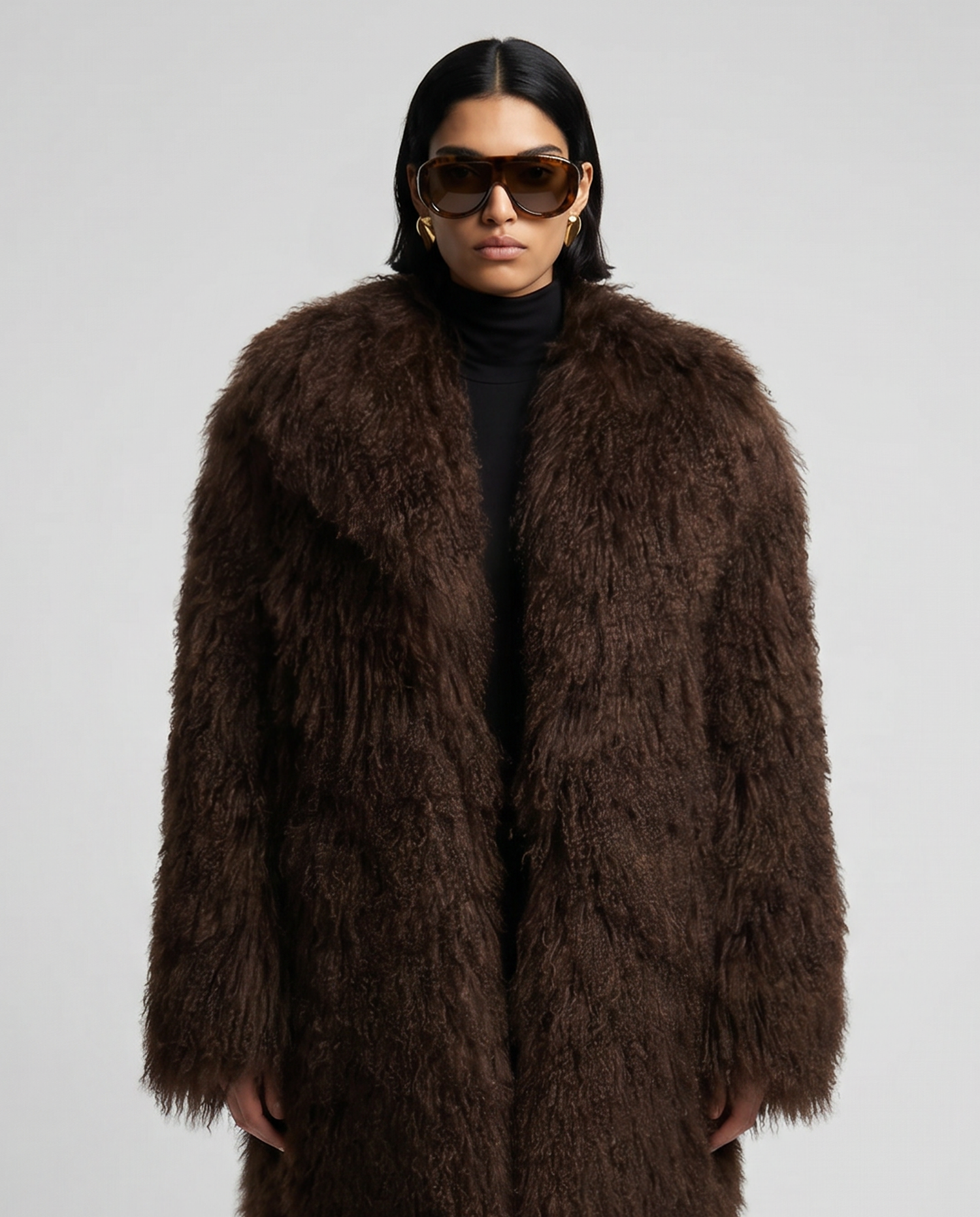 Brown Long Mongolian Coat