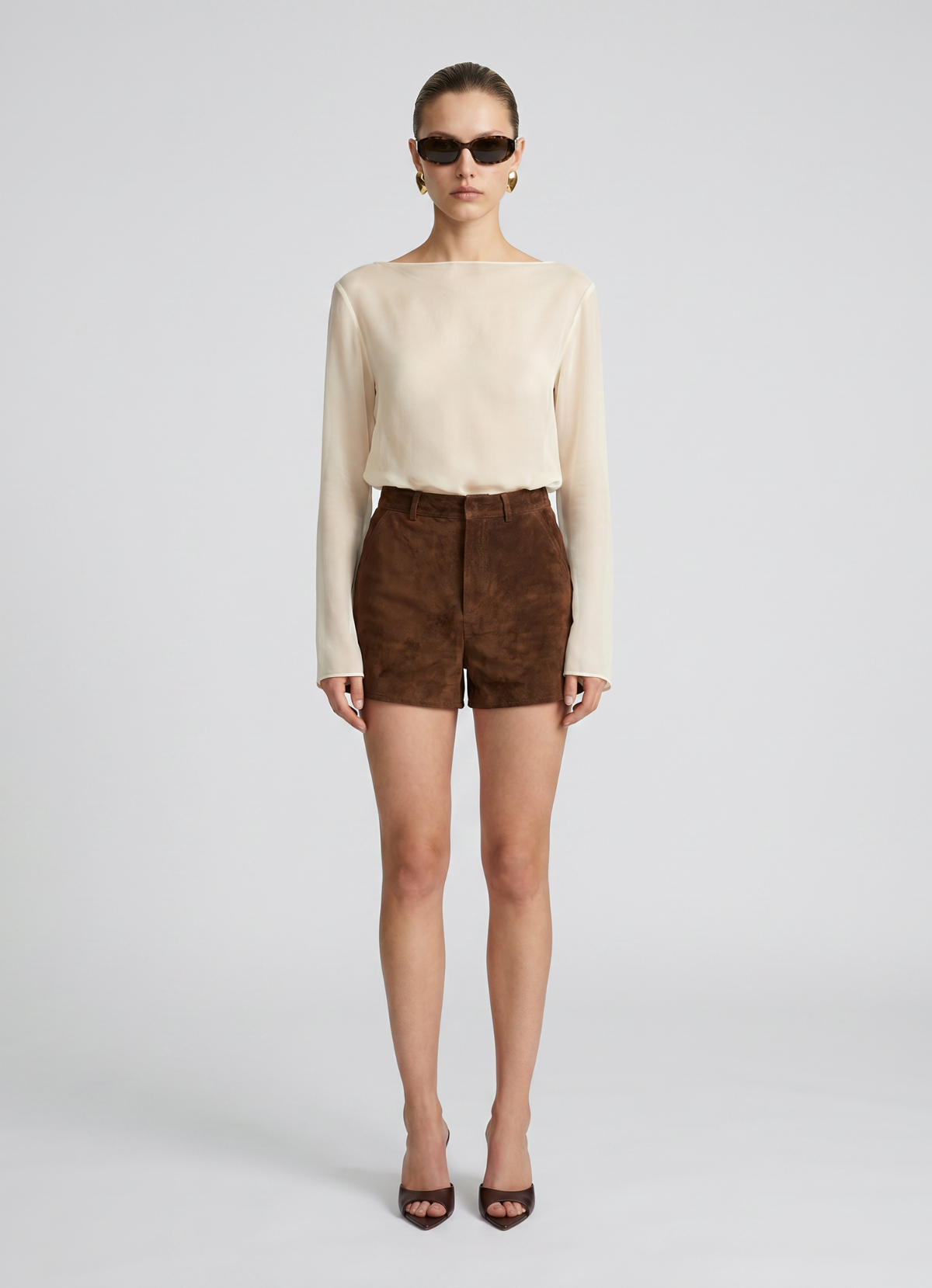 Brown Suede Shorts