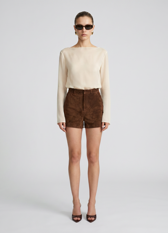 Brown Suede Shorts
