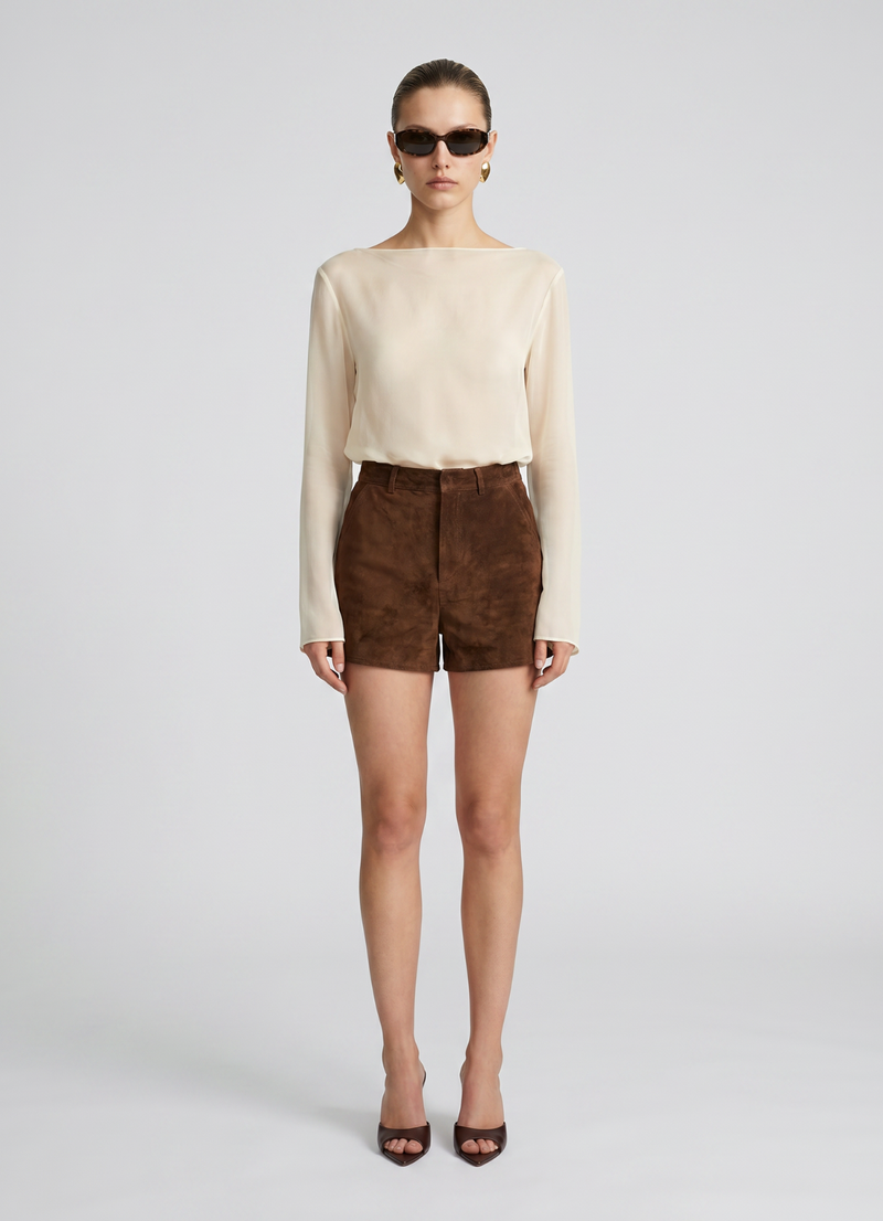 Brown Suede Shorts