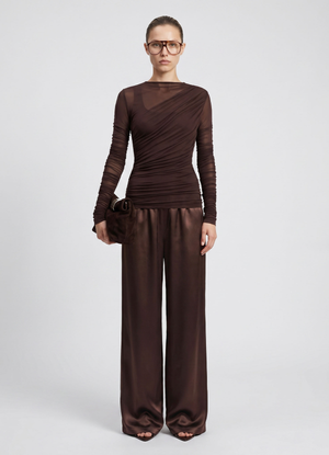 Chocolate Silk Trouser