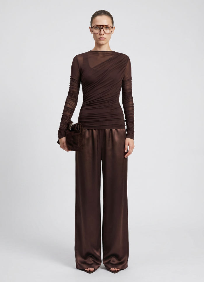 Chocolate Silk Trouser