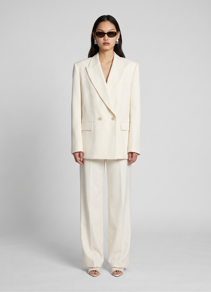 Cream Wool Suit Blazer