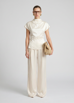 Ivory Silk Trouser