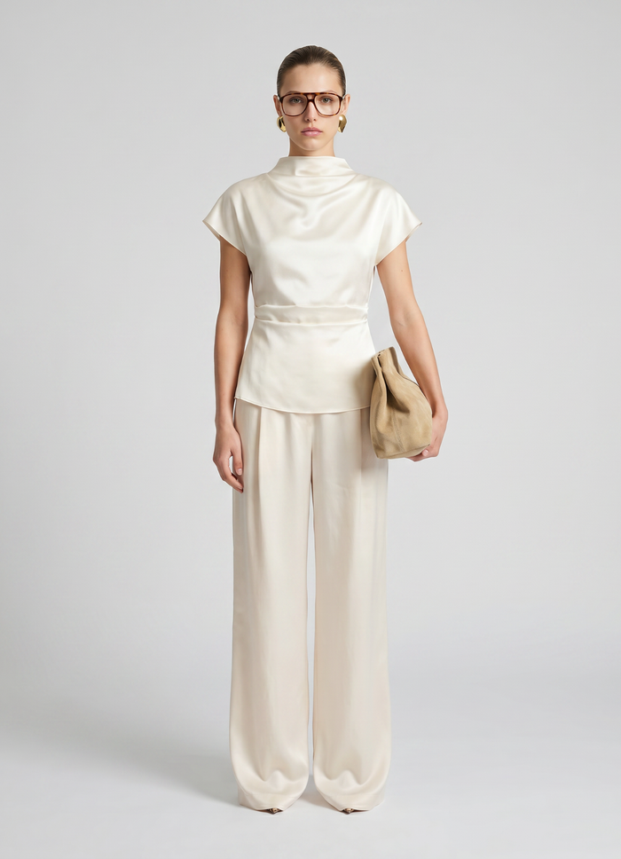 Ivory Silk Trouser