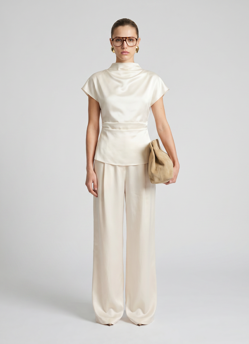 Ivory Silk Trouser