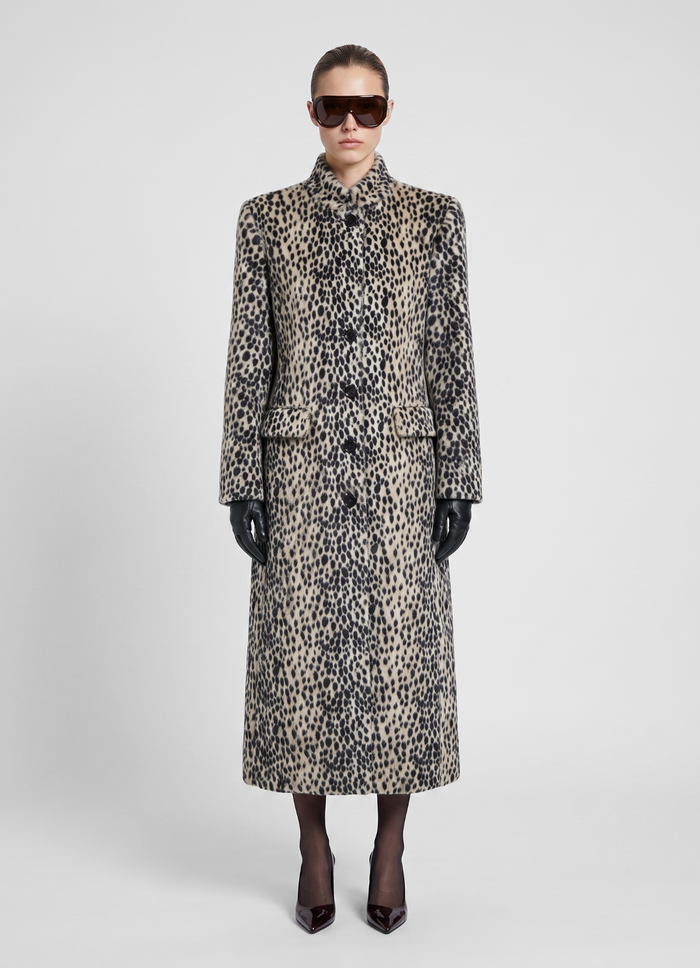 Dalmatian Faux Pony Hair Trench Coat