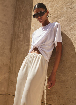 White Ruched T-Shirt