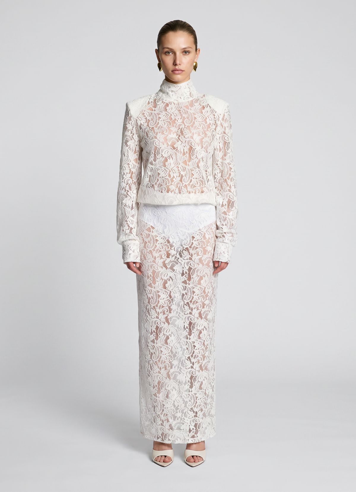 White Lace Maxi Skirt