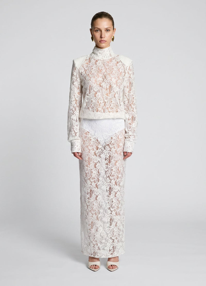 White Lace Maxi Skirt