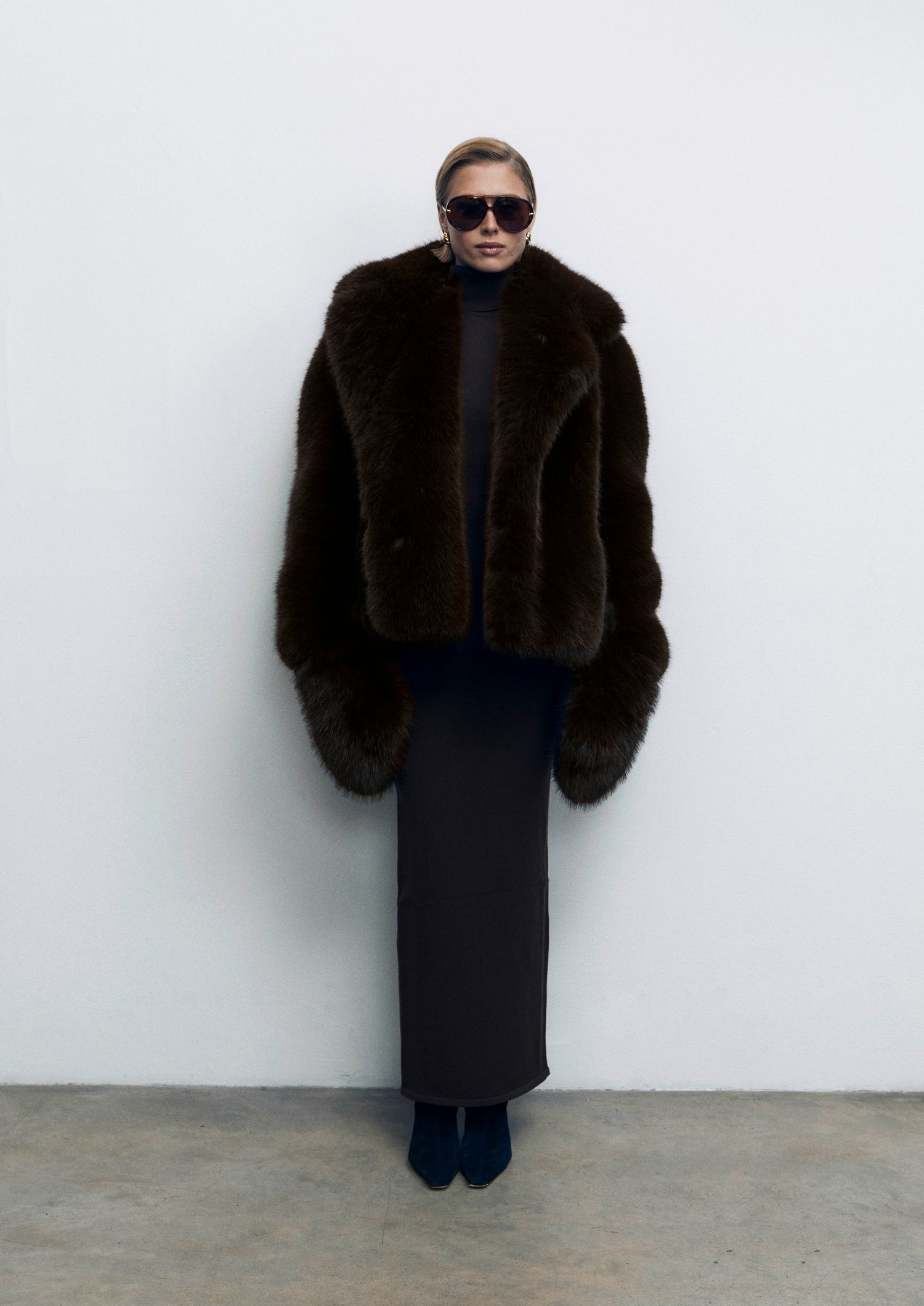 Chocolate Faux Fur Coat