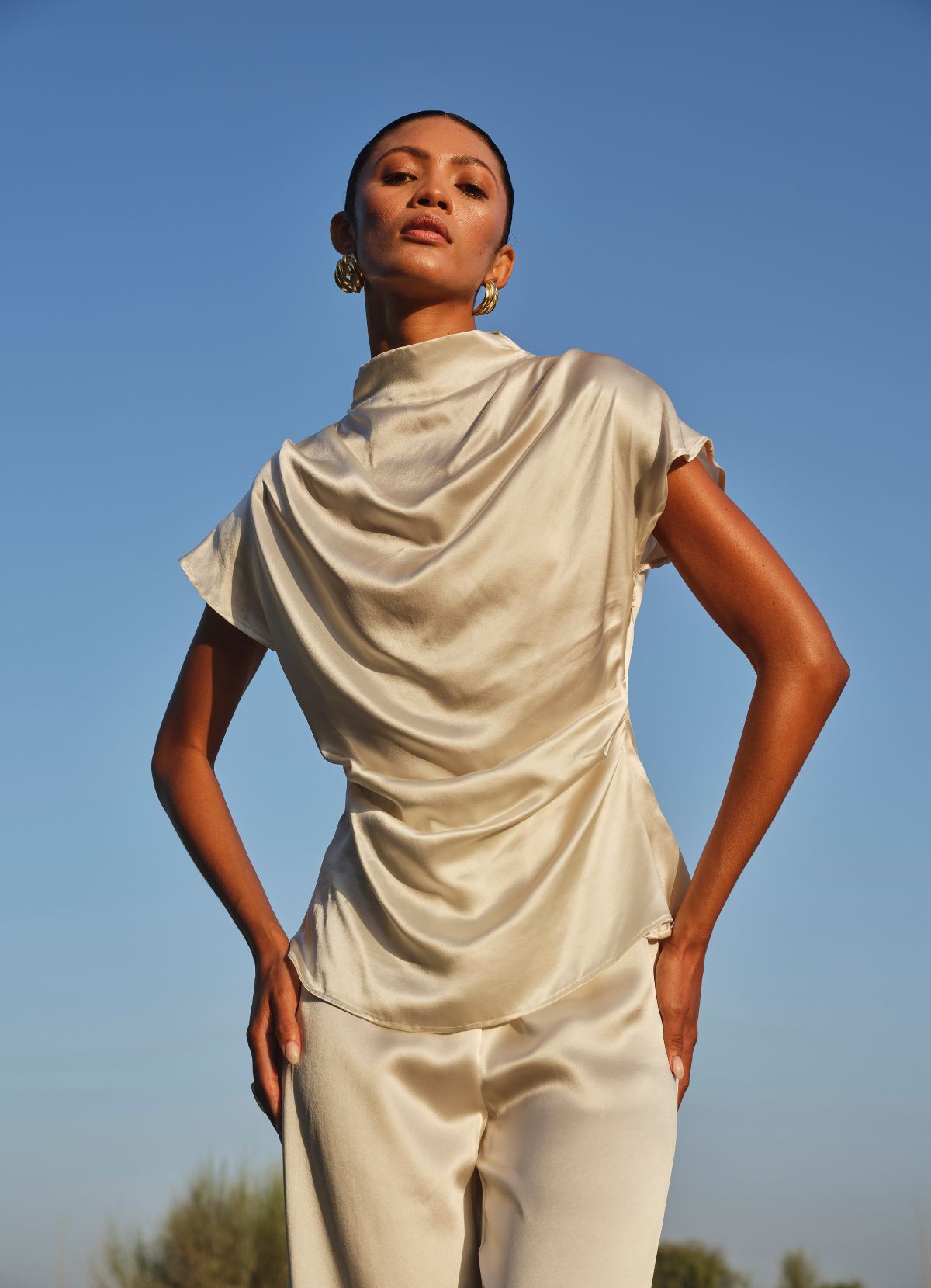 Ivory Silk Top