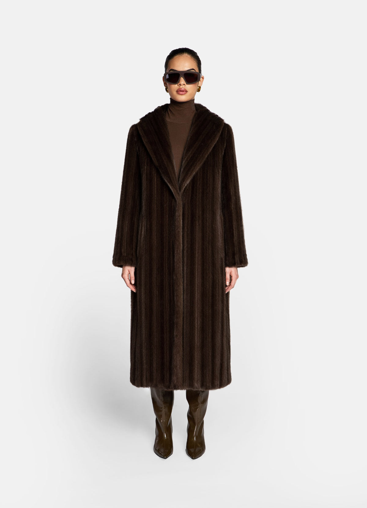 Brown Vintage Faux Fur Coat