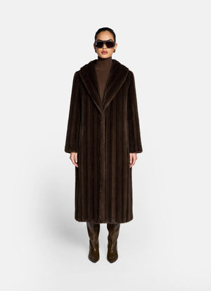 Brown Vintage Faux Fur Coat